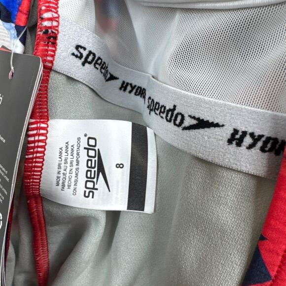 NWT Speedo Printed Thin Strap One Piece Swimsuit Women's Size 8 - Picture 9 of 9